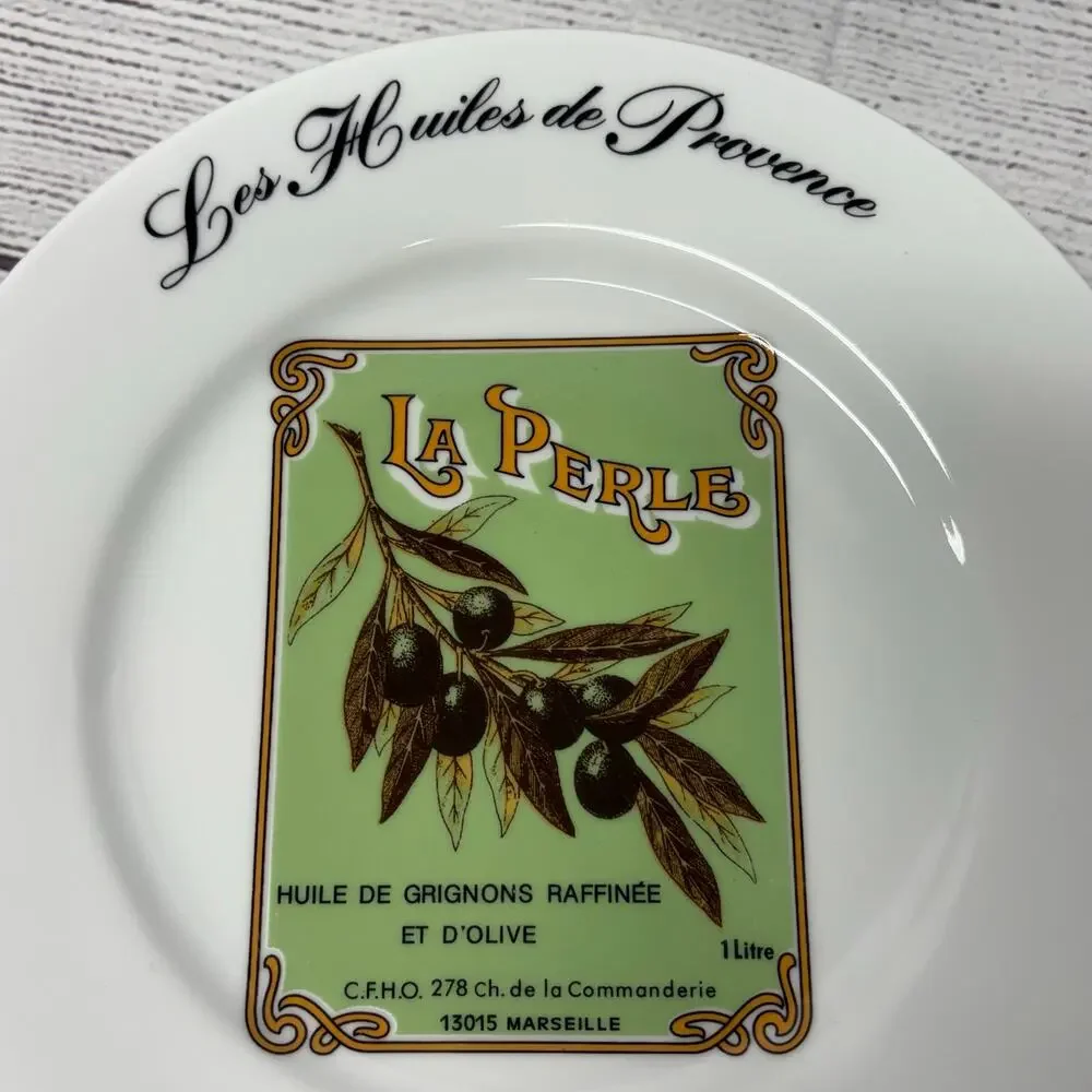 Kiss That Frog Les Huiles De Provence Olive Oil Label Plates Set of 4 French